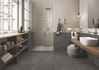 Emilceramica Be-Square Black | Piastrella effetto cemento di colore antracite scuro stonalizzazione non accentuata, formato 60x60 spessore 9,5 mm