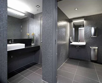 Mosaico Trend Fagflis | Salle de bain en Mosaïque en pâte de verre pré-assemblée sur filet tesselle 2x2 taille 30x30 de couleur grise non uniforme, avec des reflets d'aspect métallique.