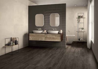 Ergon Trend Brown | Piastrella effetto legno imitazione rovere di colore marrone scuro uniforme formato 20x120 ret