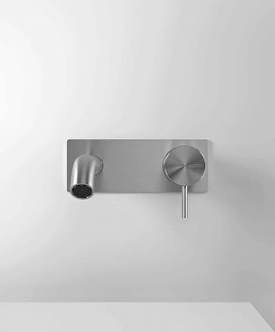 Zazzeri Rubinetteria | Miscelatore lavabo murale modello Z316 Mono finitura acciaio inox spazzolato