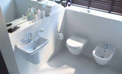 Duravit Starck 3 | Wc e bidet sospesi modello Starck 3 ceramica bianco lucido dimensione 50x36