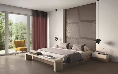 Casalgrande Padana Resina Tobacco | Carrelage effet béton en résine marron taupe assez homogène effet spatule, taille 90x90, épaisseur 10mm