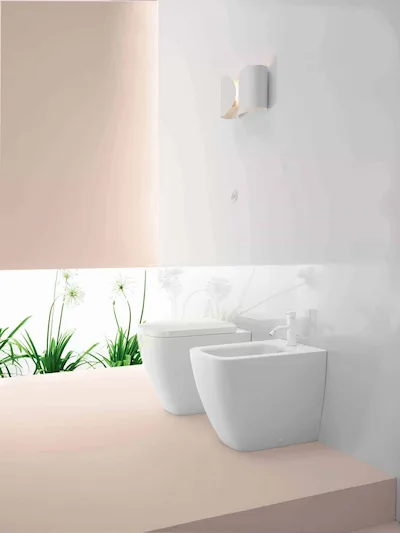 Céramique GSI | Sanitaire à fleur de mur modèle Sand céramique blanche brillant taille 55x37/F