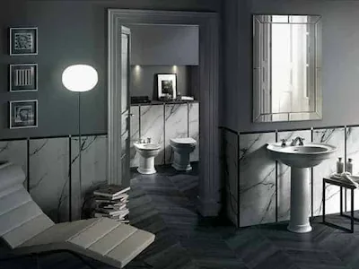 Sanitaire Hatria | WC et bidet au sol modèle Dolcevita style rétro en céramique blanche brillante taille 37x59,5