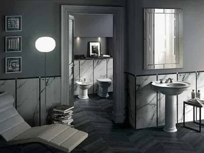 Hatria Sanitari | Wc e bidet a terra modello Dolcevita stile retrò ceramica bianco lucido dimensione 37x59,5